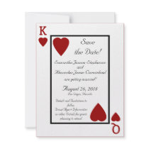Playing Card King/Queen Save the Date Custom Announcement