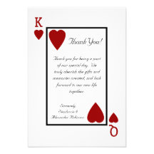 Playing Card King/Queen Thank You Notes Personalized Invites
