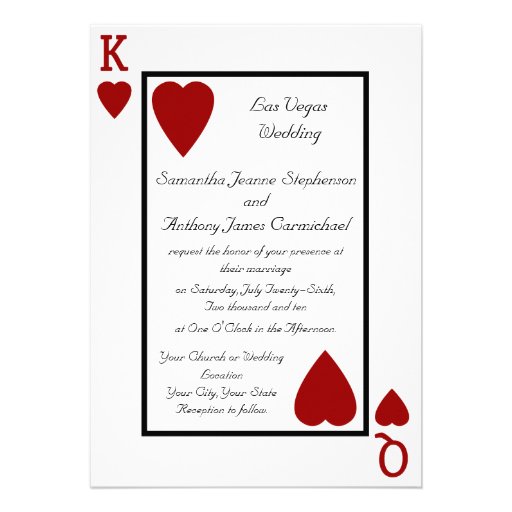 Playing Card King/Queen Wedding Invitations (front side)