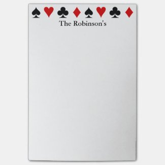 Playing Card Score Pad | Personalized Post-it® Notes