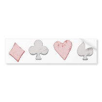 Playing Card Suit Row bumper stickers