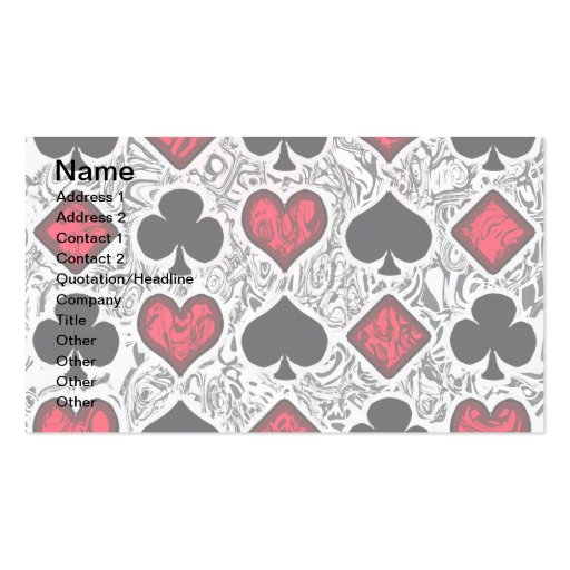 PLAYING CARD SUITS Business Cards (front side)