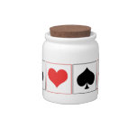 Playing card suits candy jars