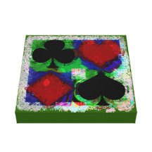 PLAYING CARD SUITS DESIGN Wrapped Canvas Print