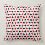Playing card suits pattern throw pillow