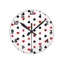 Playing Card Suits Pattern: Wall Clock wall clocks