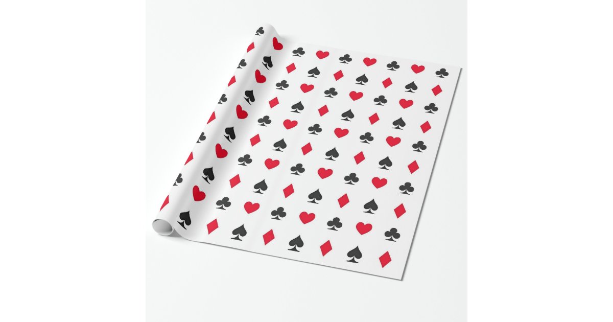 Playing Card Suits Pattern Wrapping Paper Zazzle