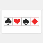 Playing card suits rectangular sticker