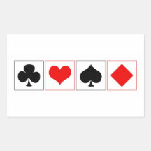 Playing card suits rectangular sticker
