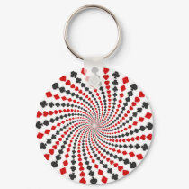 Playing Card Suits Spiral: keychains