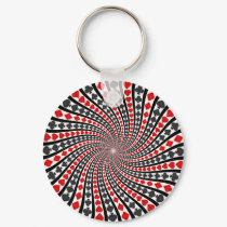 Playing Card Suits Spiral: keychains