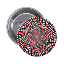 Playing Card Suits Spiral: Pinback Buttons