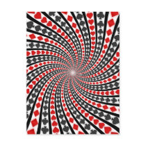 Playing Card Suits Spiral: Postcard