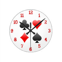 Playing Card Suits: Wall Clock wall clocks