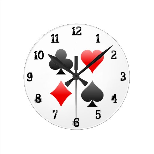 Playing Card Suits Wall Clock Zazzle