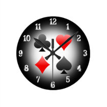 Playing Card Suits: Wall Clock wall clocks