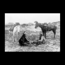Playing Cards Cowboy and Indian 1915 Print
