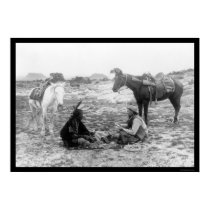 Playing Cards Cowboy and Indian 1915 Print
