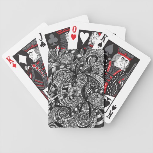 Playing Cards Drawing floral abstract background