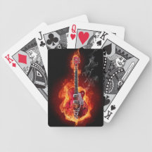 playing cards, guitar, rock and roll