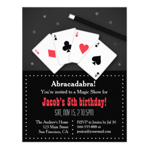 Playing Cards Magic Party Invitations