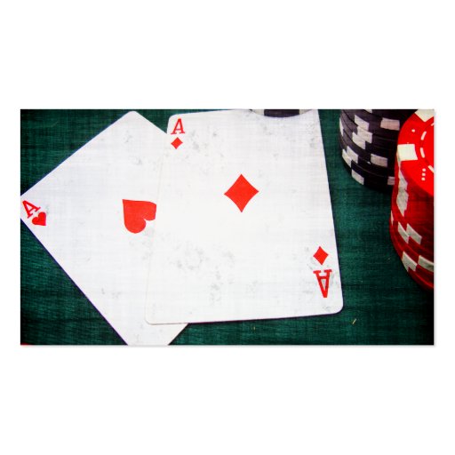 Playing Cards & Poker Chips Grunge Style Business Card (back side)