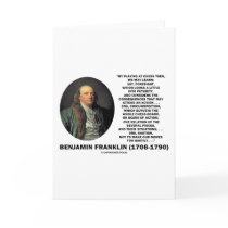 Playing Chess Caution Benjamin Franklin Quote Greeting Card