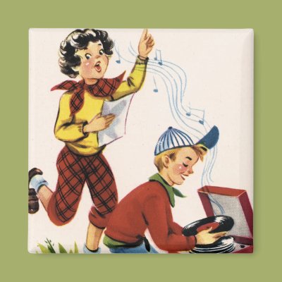 Playing Fifties Records Refrigerator Magnets Zazzle_magnet