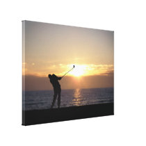 Playing Golf At Sunset canvas prints