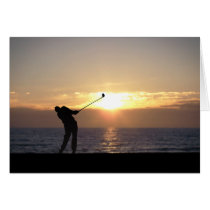 Playing Golf At Sunset cards