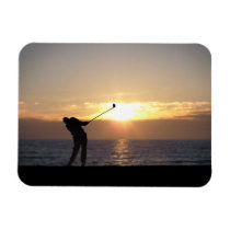 Playing Golf At Sunset magnets