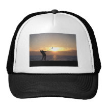 Playing Golf At Sunset hats