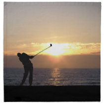 Playing Golf At Sunset napkins