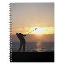 Playing Golf At Sunset notebooks