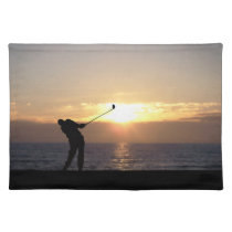 Playing Golf At Sunset placemats