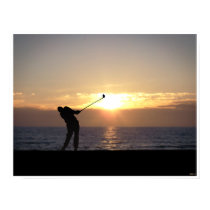 Playing Golf At Sunset posters