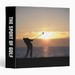Playing Golf At Sunset Vinyl Binders