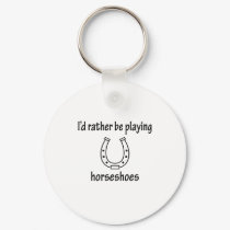 Playing Horseshoes keychains