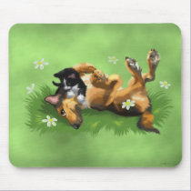Playing in the daisies mousepads