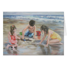 Playing in the Sand - Note Card