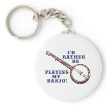 Playing My Banjo Keychains