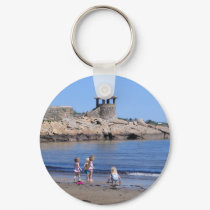 Playing On the Beach in Rockport, MA keychains
