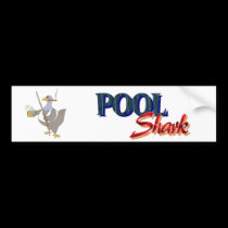 Playing Pool Shark Chicken Funny bumper stickers