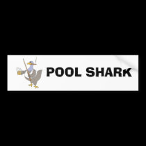 Playing Pool Shark Chicken Funny bumper stickers