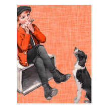 Playing The Harmonica Post Cards