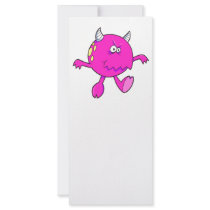 playing tough pink monster friend rack card design