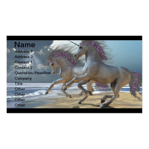 Playing Unicorns Part 2 Business Card (front side)