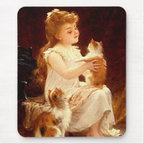 Playing with the Kitten mousepads by VintagePets Playing with the Kitten mousepads