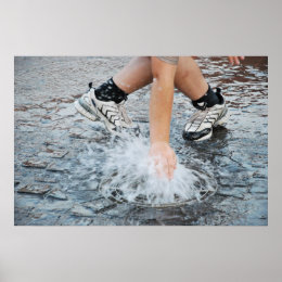 Playing with water poster print