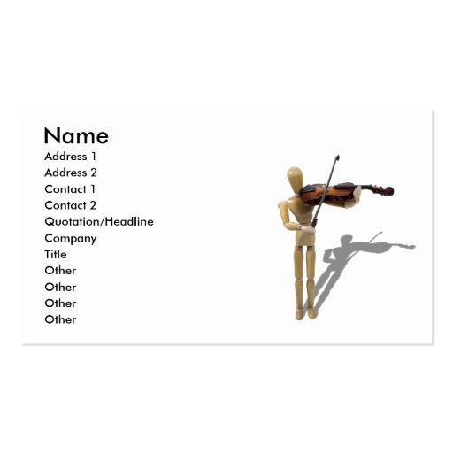 PlayingViolin081210, Name, Address 1, Address 2... Business Card (front side)